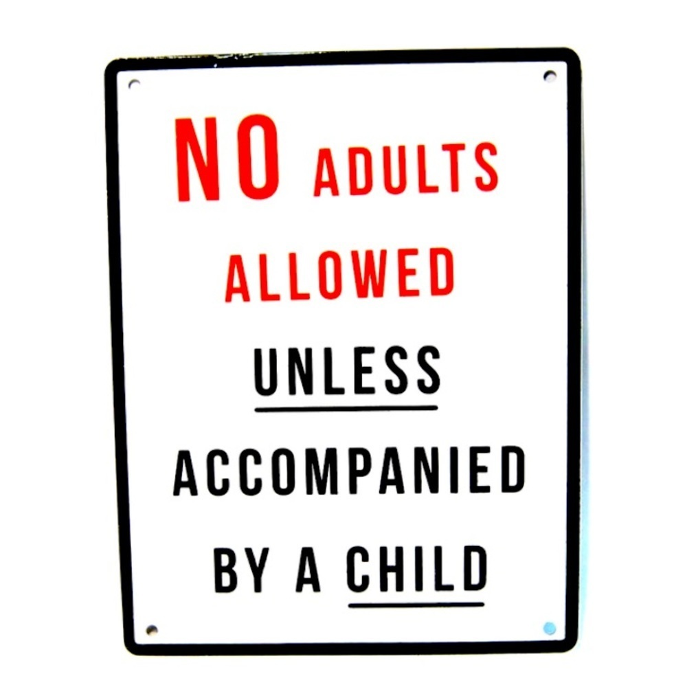 Metal Wall Hanging Sign Funny Cute Double-Sided Kids Room Classroom
